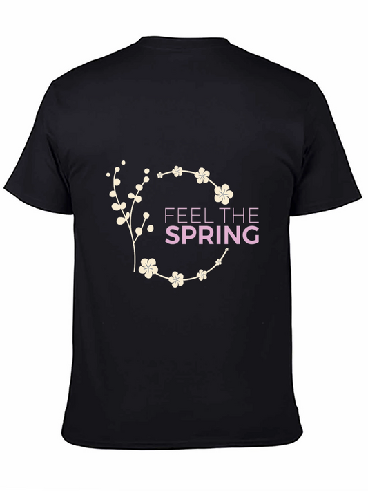 Feel The Spring Graphic Black T-Shirt