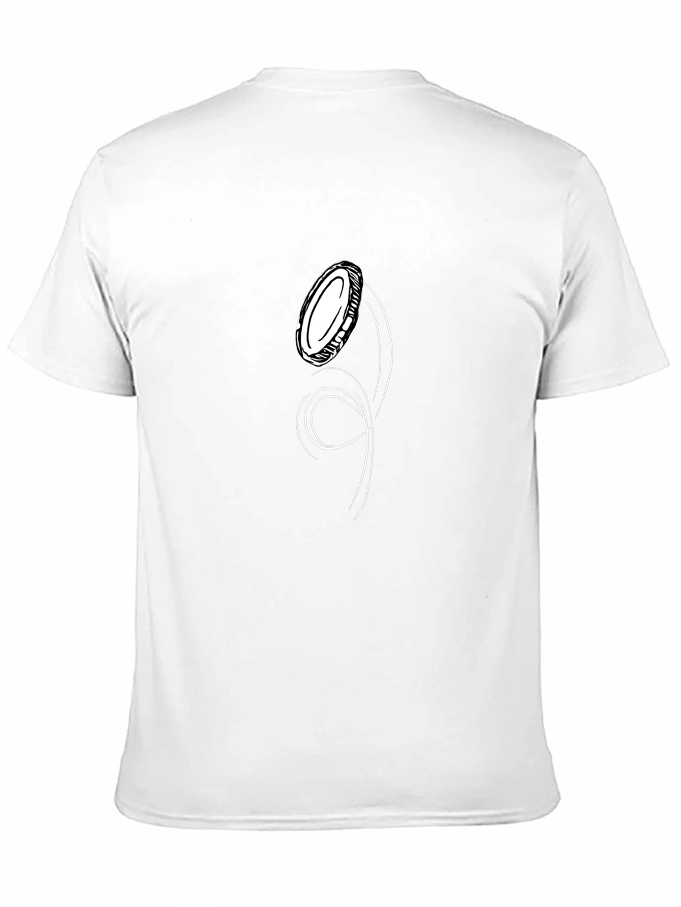 Black T-Shirt with Unique Coin Toss Graphic Design