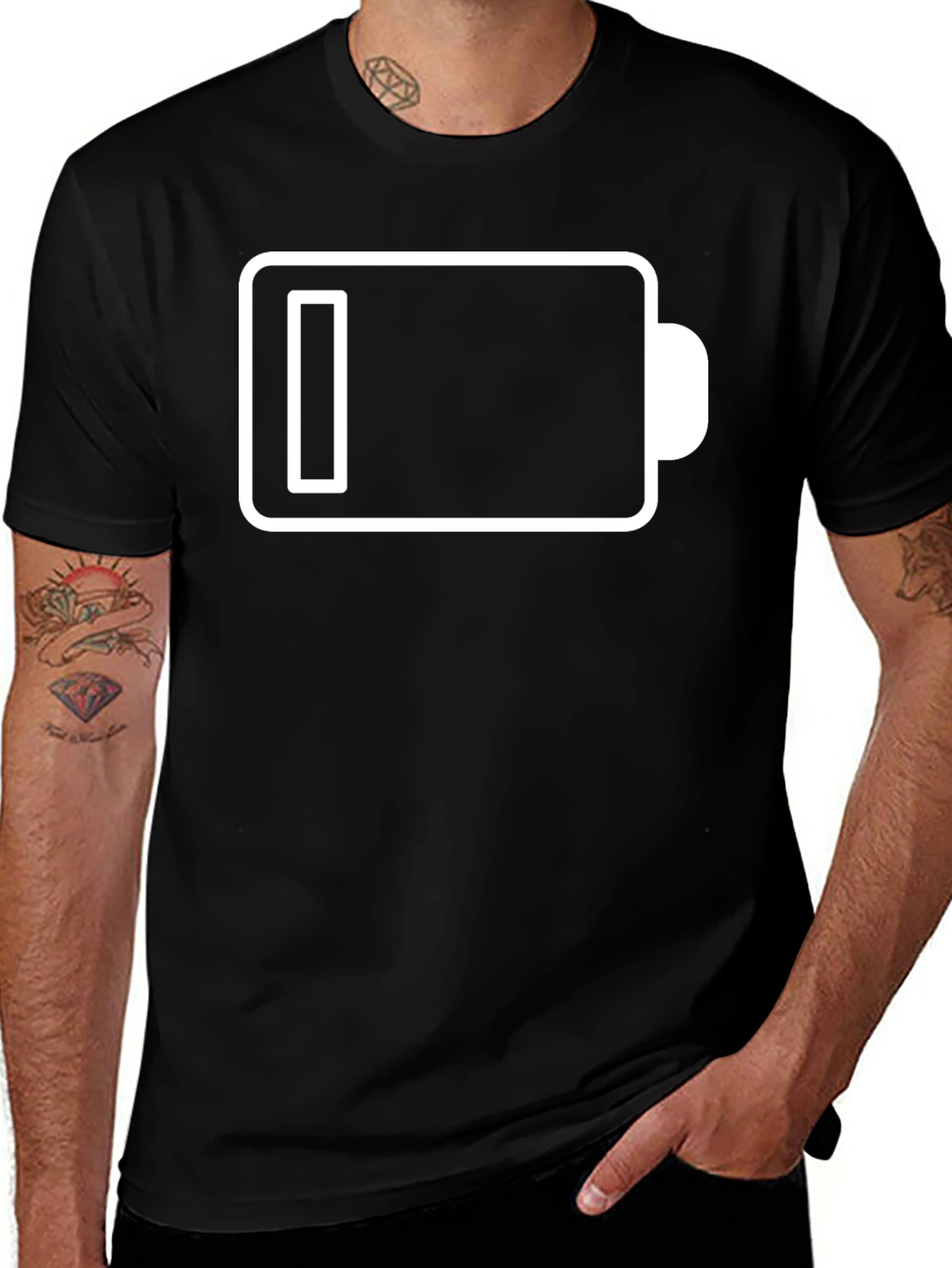 Low Battery Graphic Tee - Mens Black T-Shirt