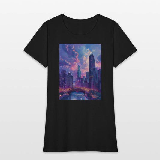 Night in Chicago city