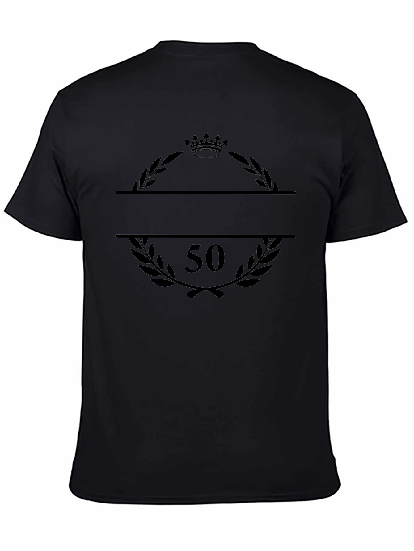 50th Birthday Crown Laurel Wreath Black T-Shirt