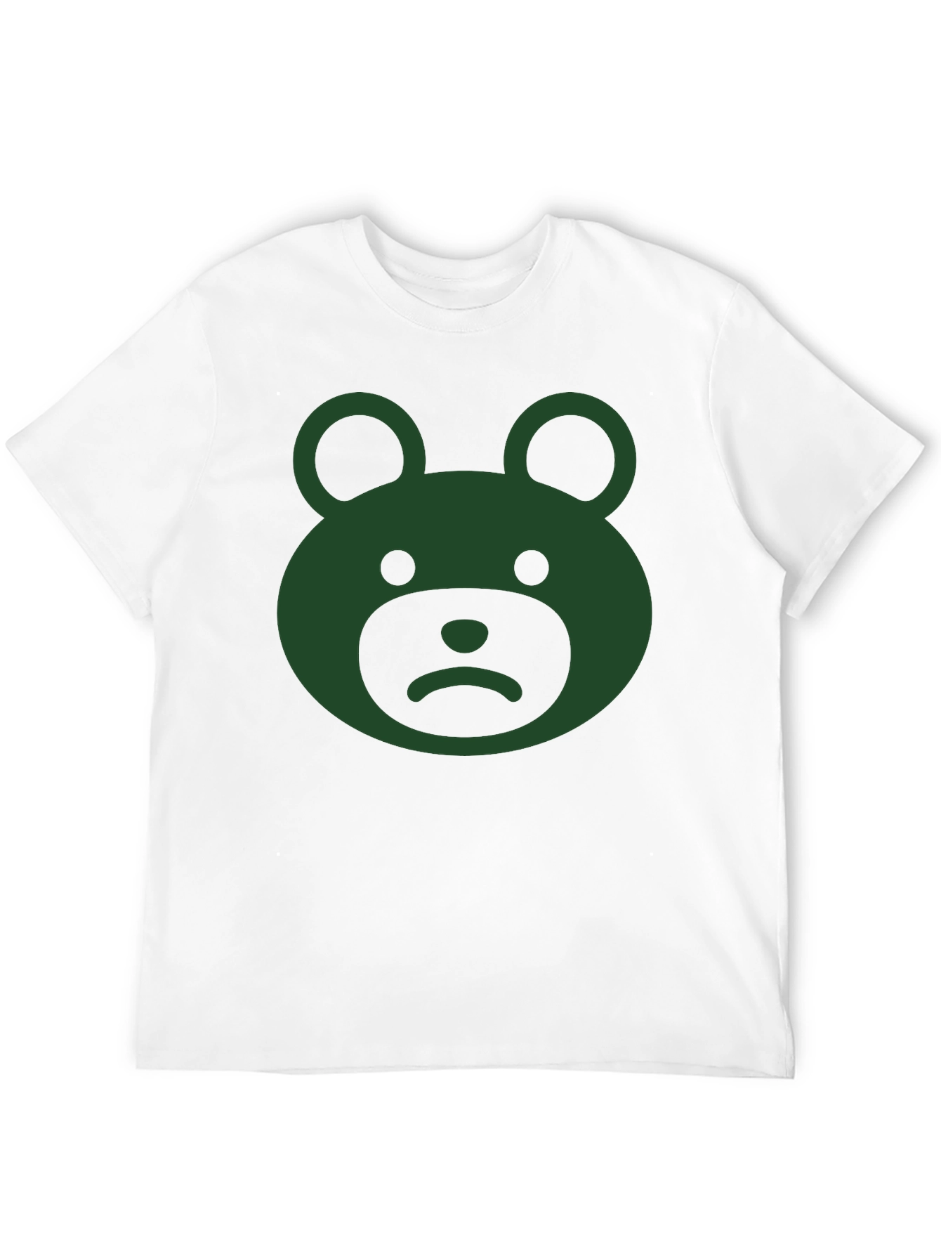 Sad Bear Graphic Tee - Black Cotton Casual Wear