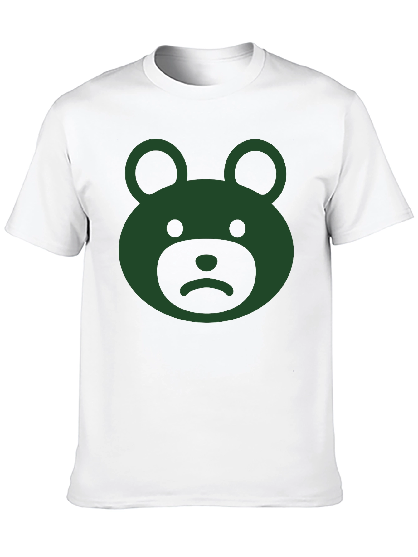 Sad Bear Graphic Tee - Black Cotton Casual Wear
