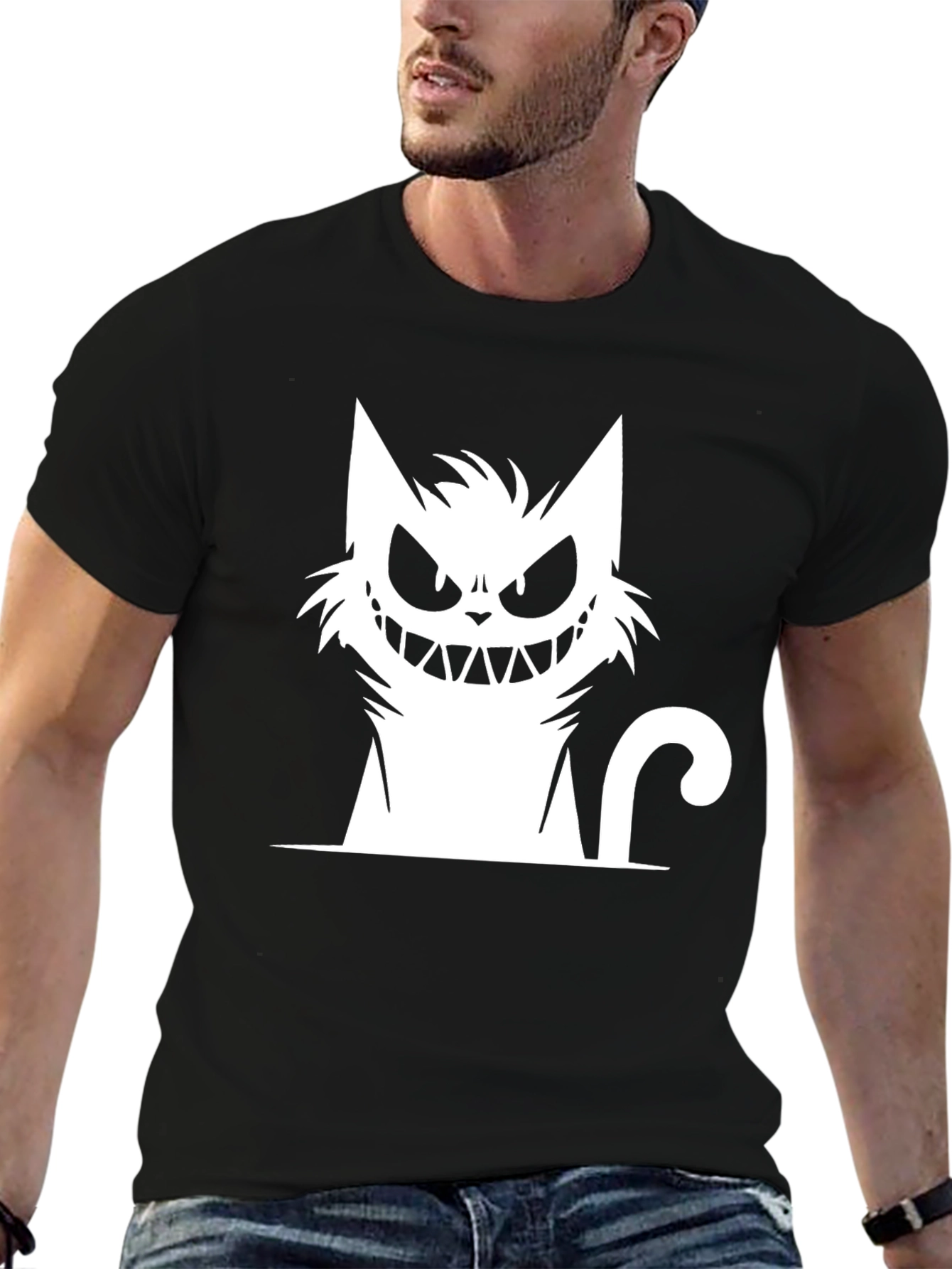 Spooky Cat Graphic T-Shirt