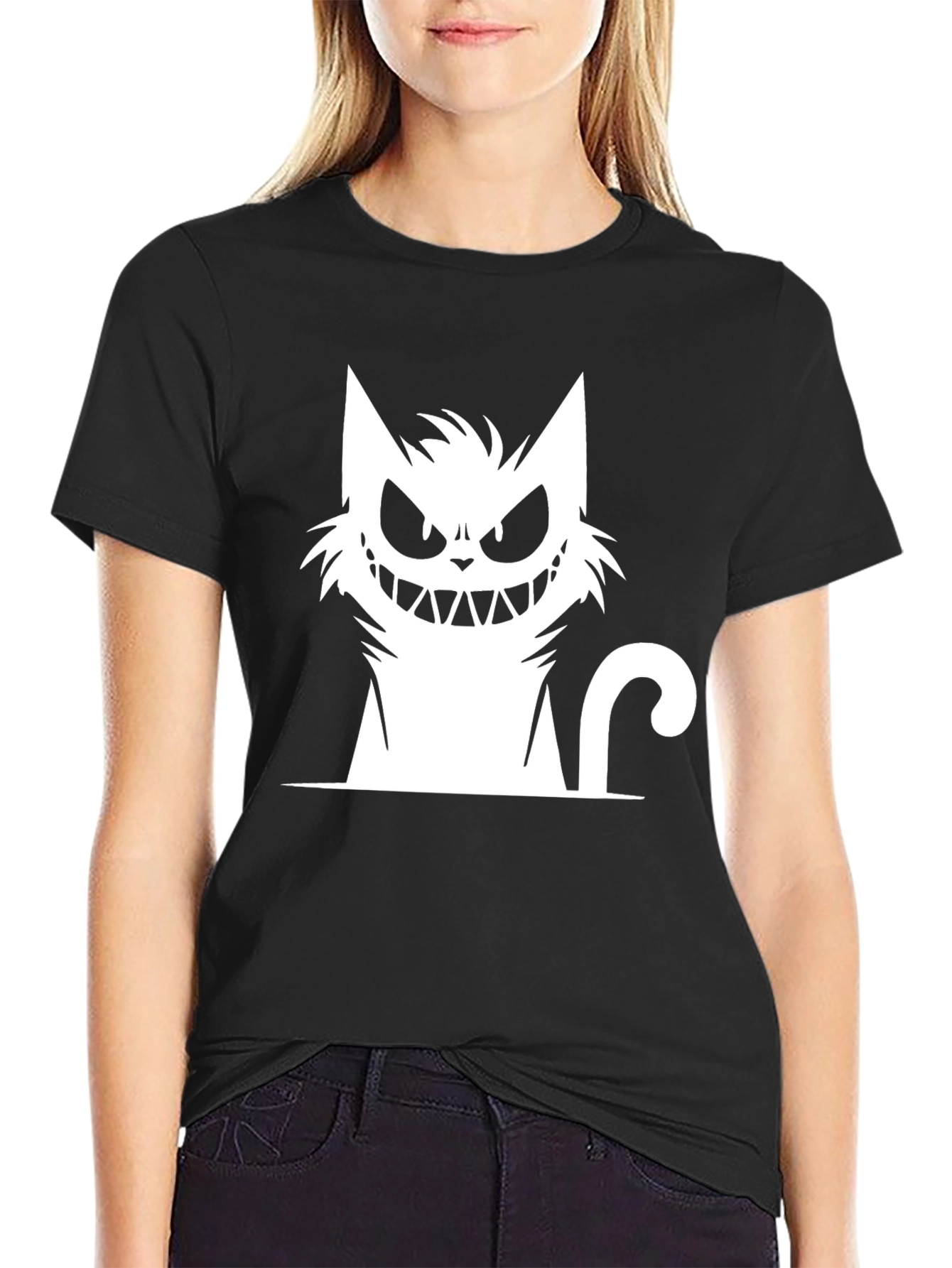 Spooky Cat Graphic T-Shirt