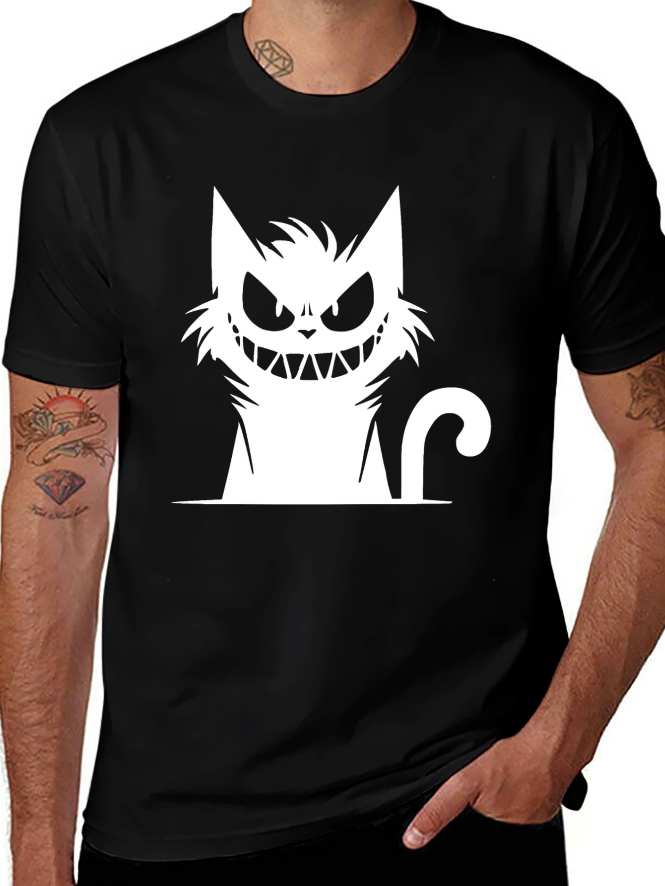 Spooky Cat Graphic T-Shirt