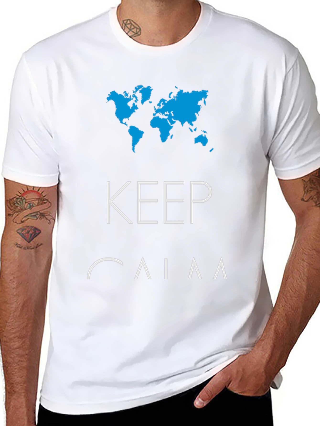 Keep Calm & Travel Mens Graphic Tee - Black