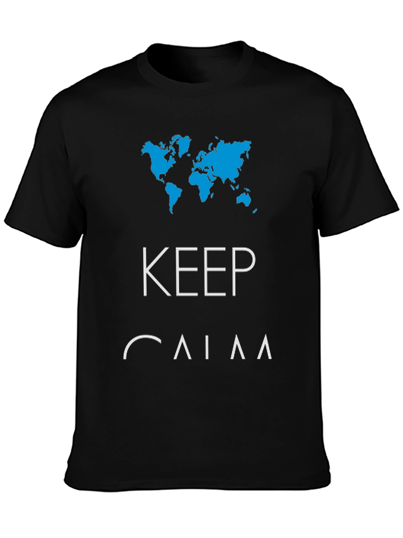Keep Calm & Travel Mens Graphic Tee - Black