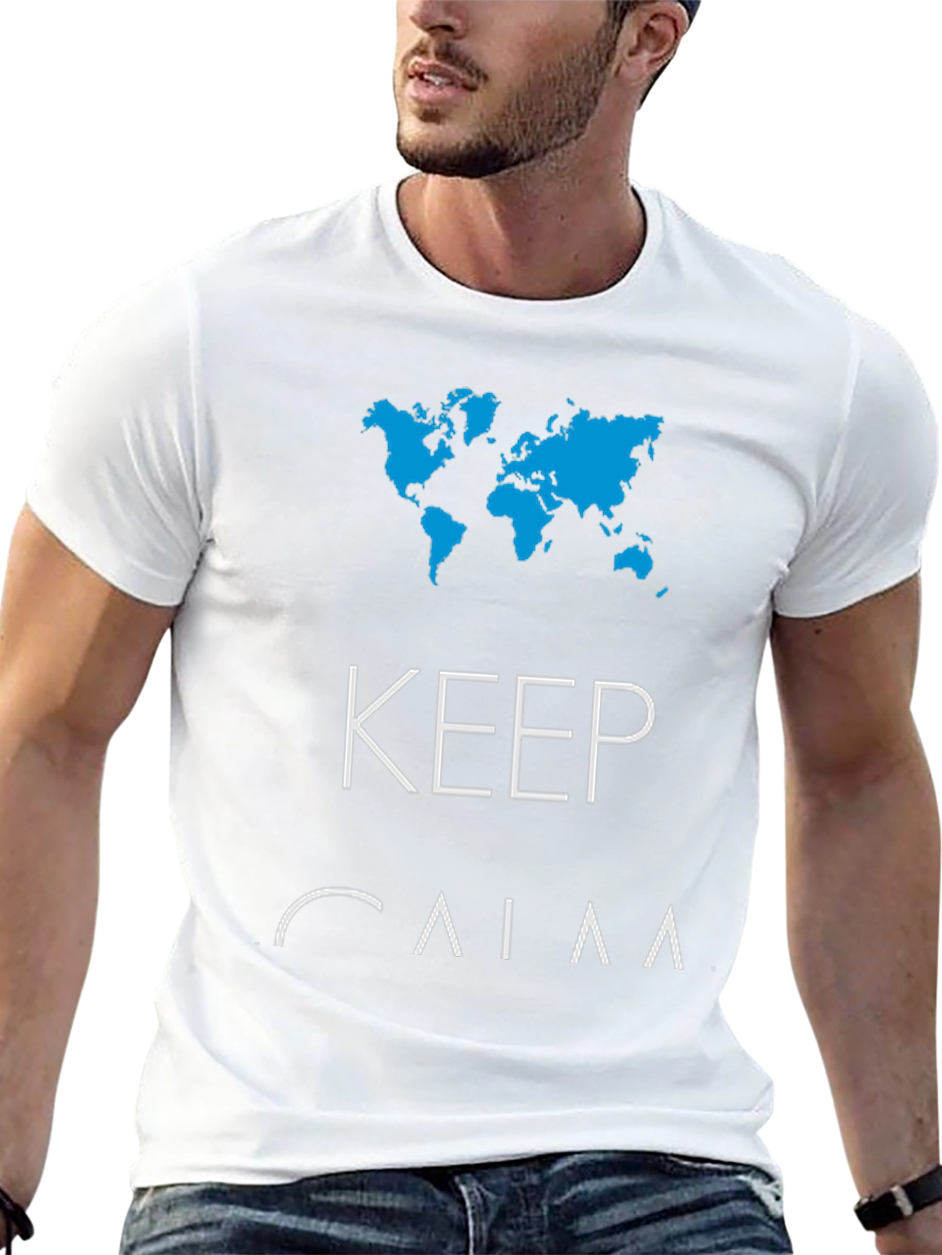 Keep Calm & Travel Mens Graphic Tee - Black