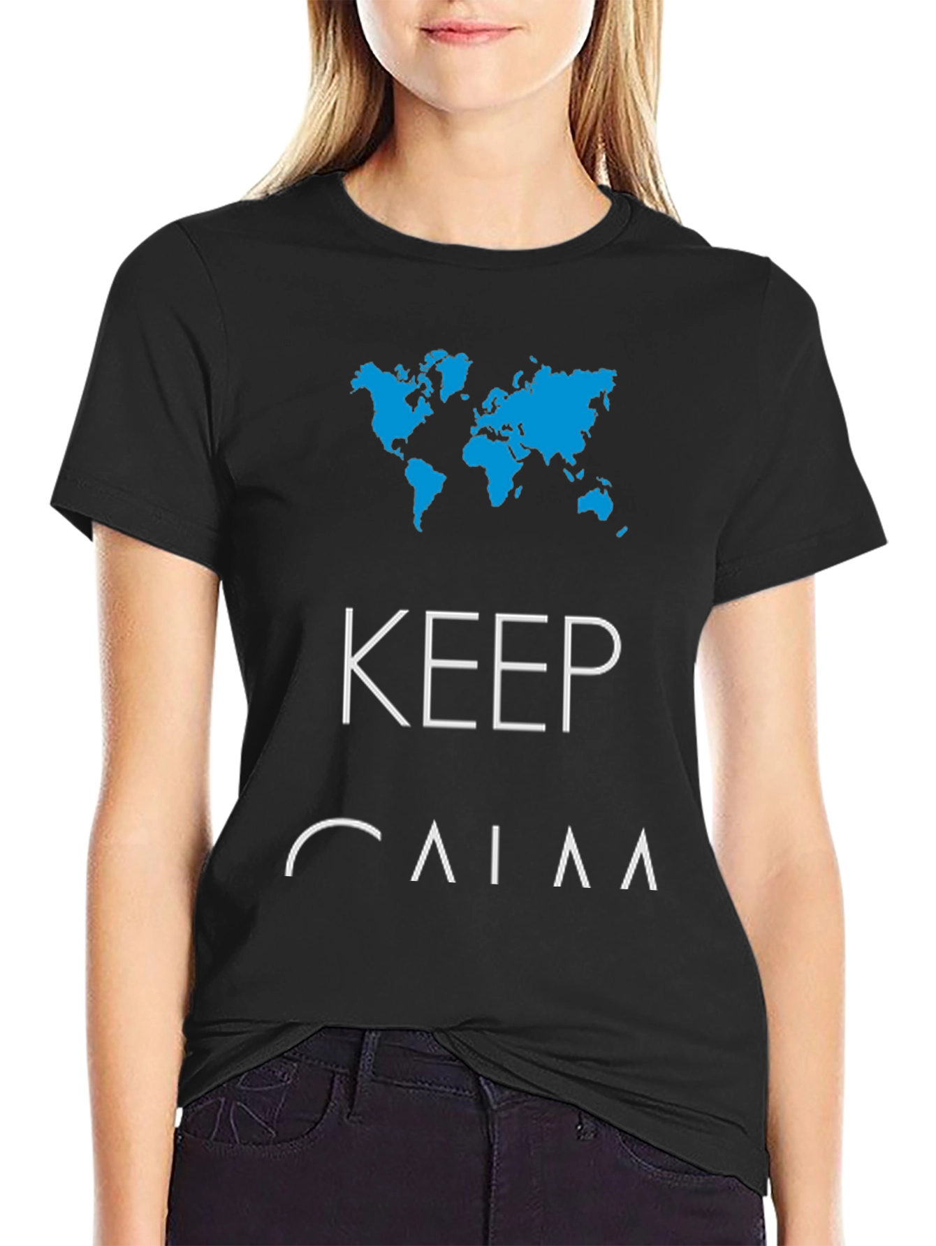 Keep Calm & Travel Mens Graphic Tee - Black