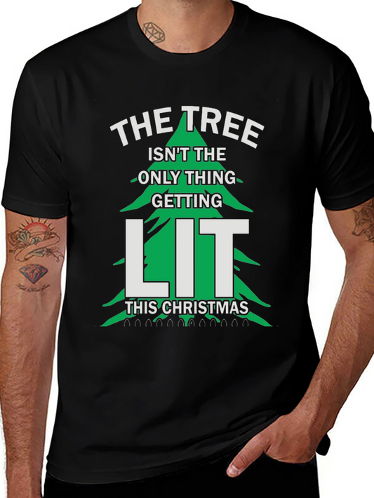 Funny Christmas Tree Getting Lit T-Shirt