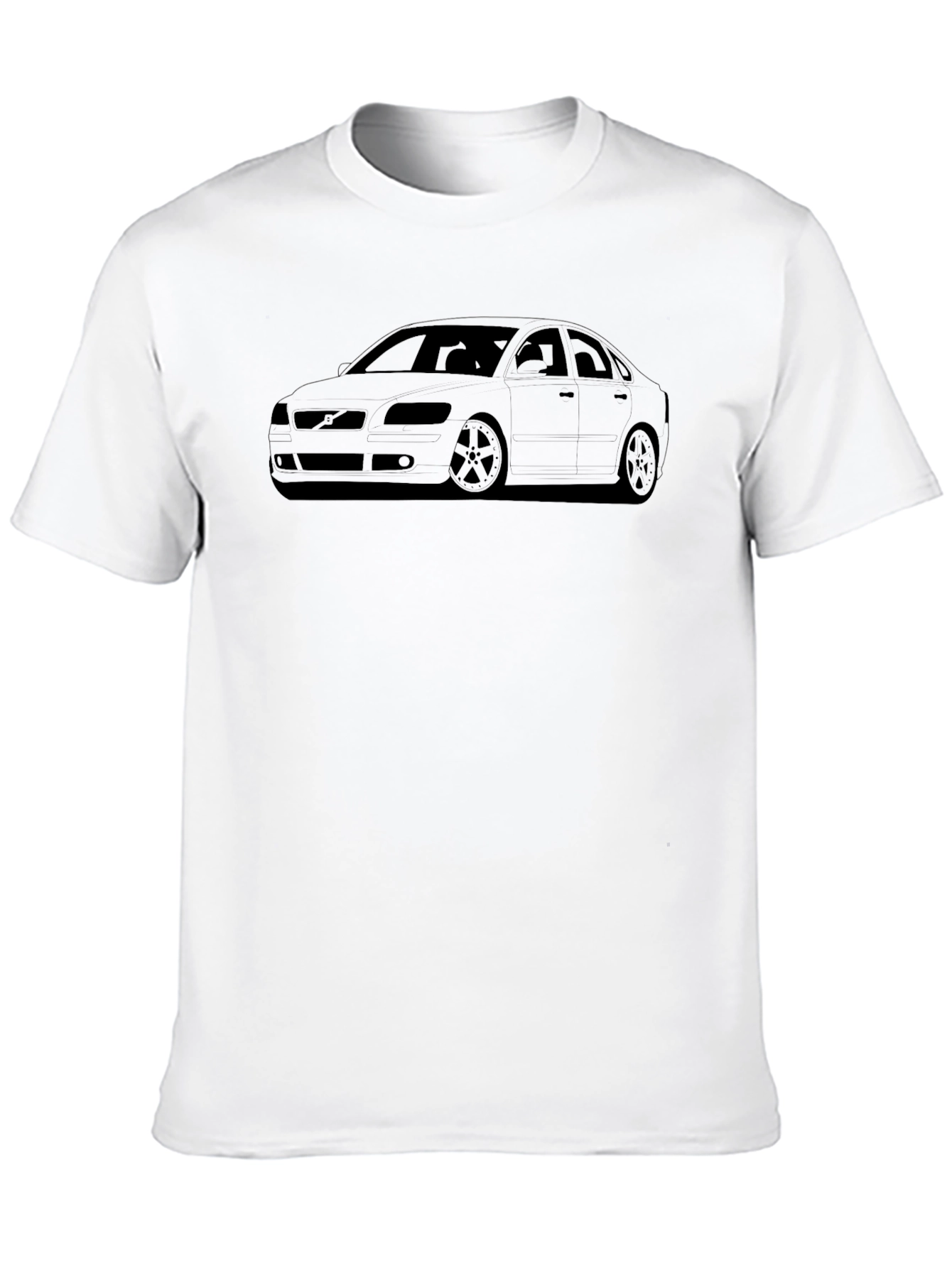 Modern Car Outline Black T-Shirt