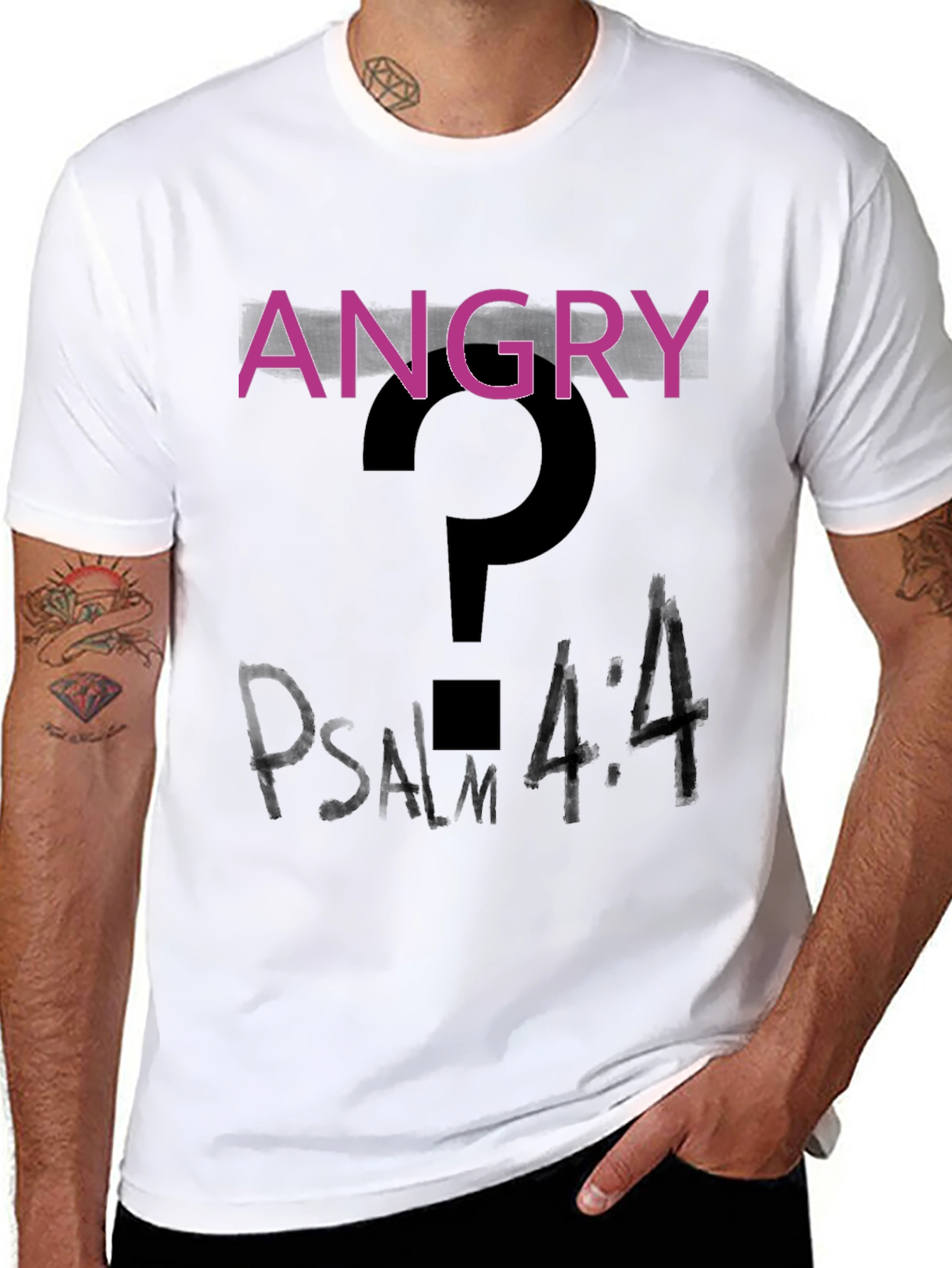 Angry? Psalm 4:4 Black T-Shirt