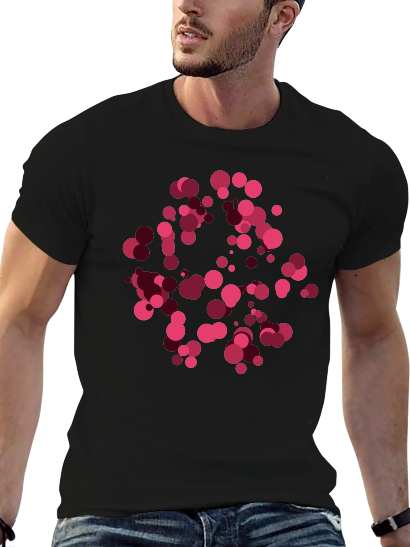 Abstract Dots Black T-Shirt