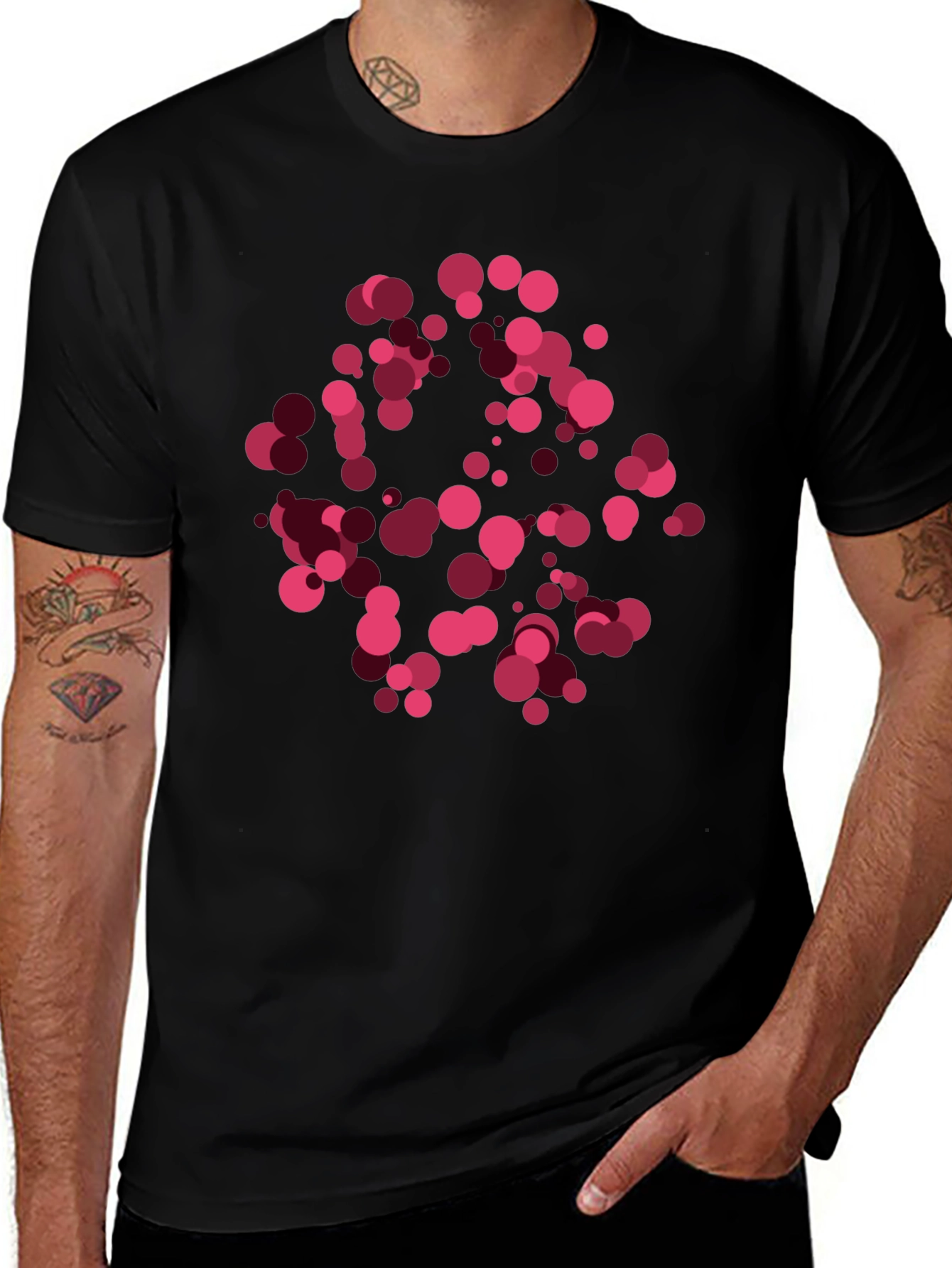 Abstract Dots Black T-Shirt