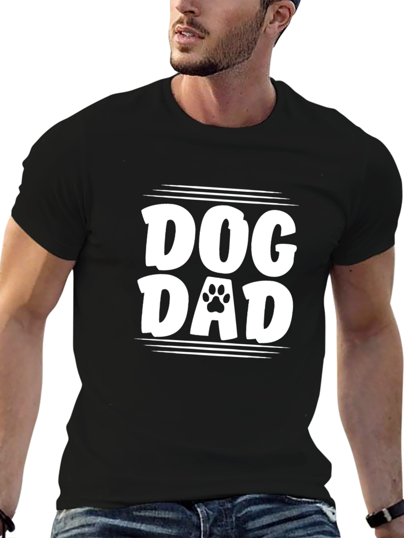 Dog Dad T-Shirt - Paw Print Design