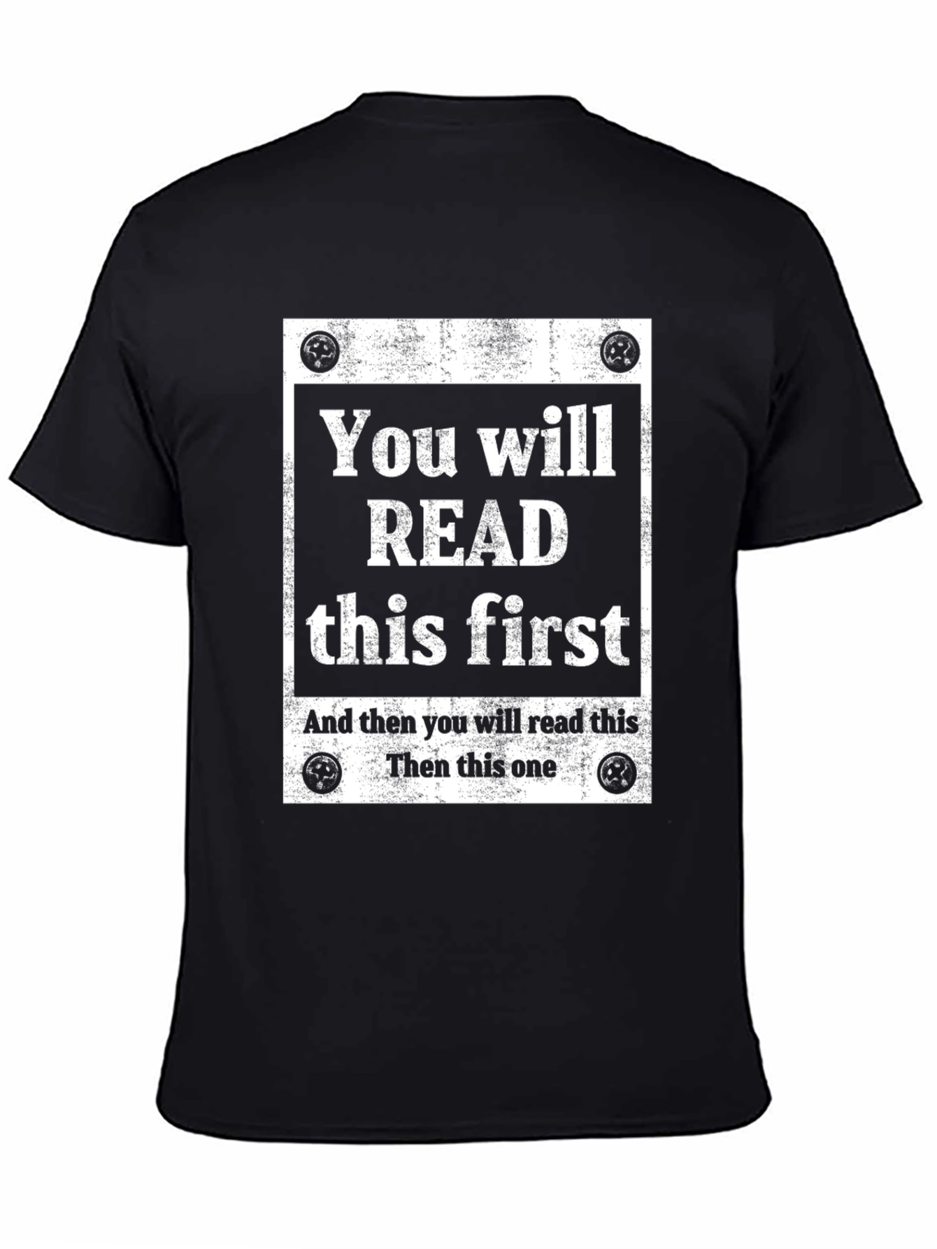 Humorous Read This First Graphic Print Tee