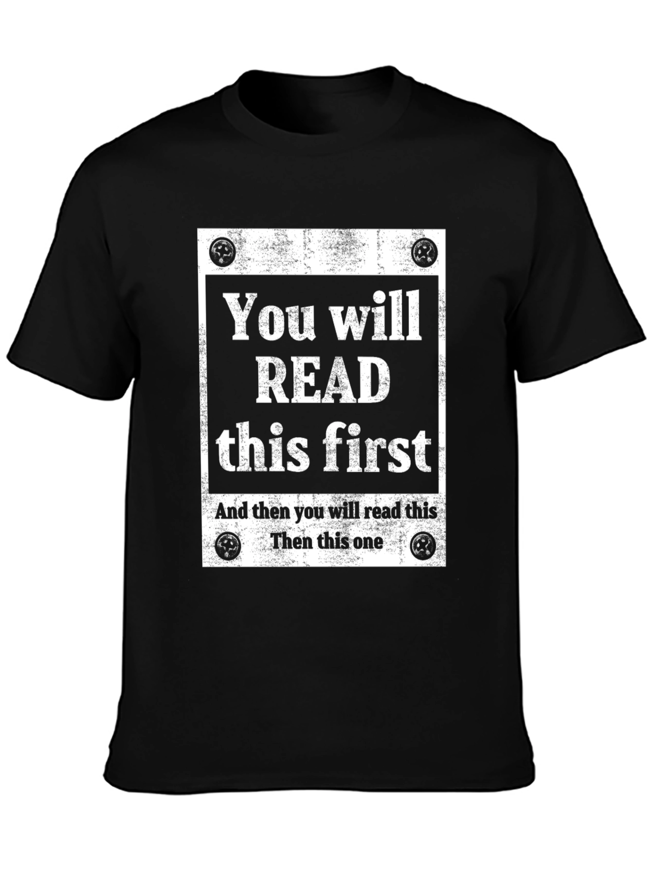 Humorous Read This First Graphic Print Tee