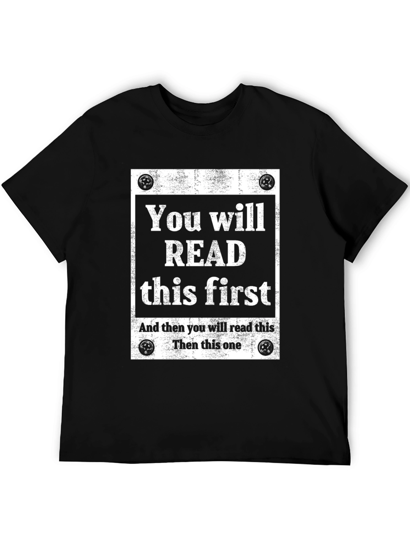 Humorous Read This First Graphic Print Tee
