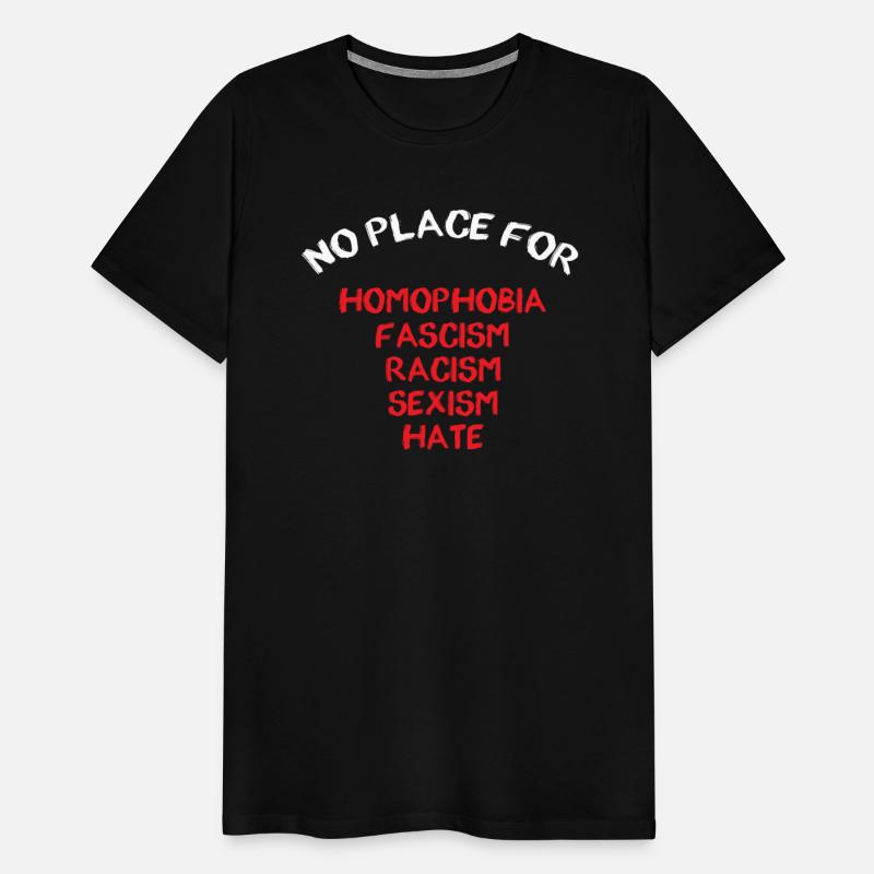NO PLACE FOR HOMOPHOBIA FASCISM RACISM SEXISM HATE