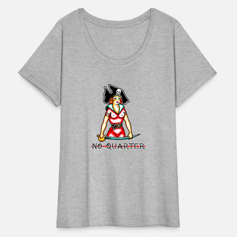 No Quarter Pin-up Pirate Girl Tattoo