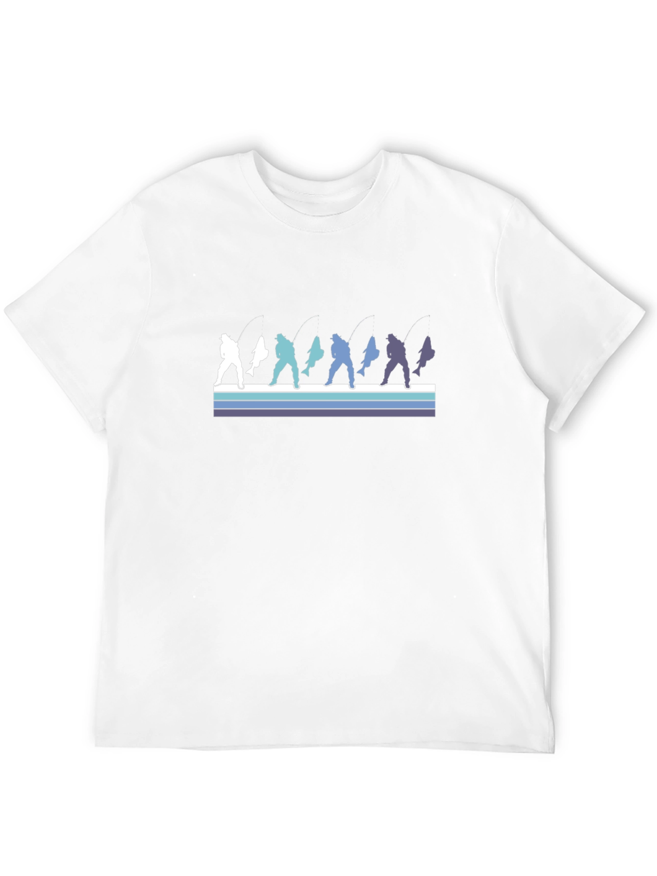 Retro Fishing Graphic Tee - Black Cotton T-Shirt