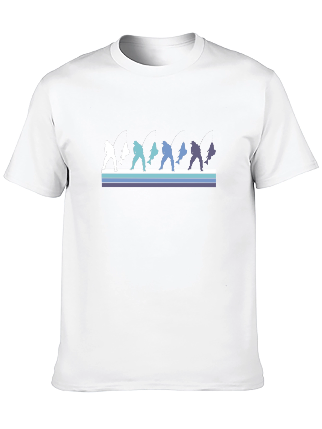 Retro Fishing Graphic Tee - Black Cotton T-Shirt