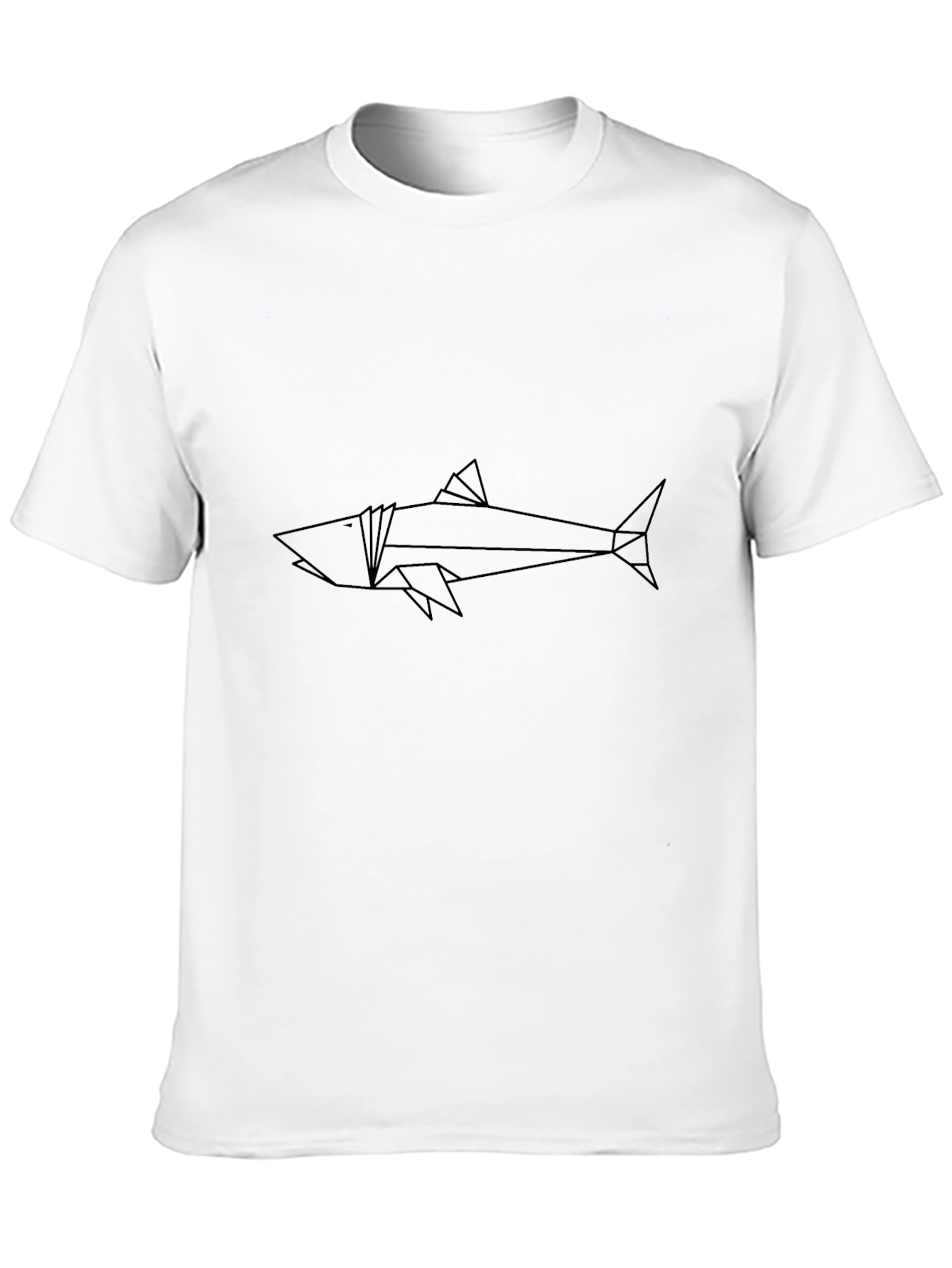 Geometric Shark T-Shirt - Modern Line Art