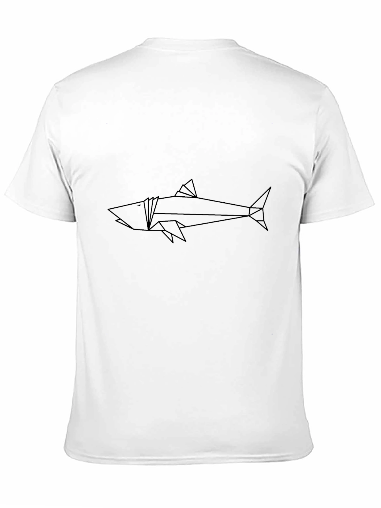Geometric Shark T-Shirt - Modern Line Art