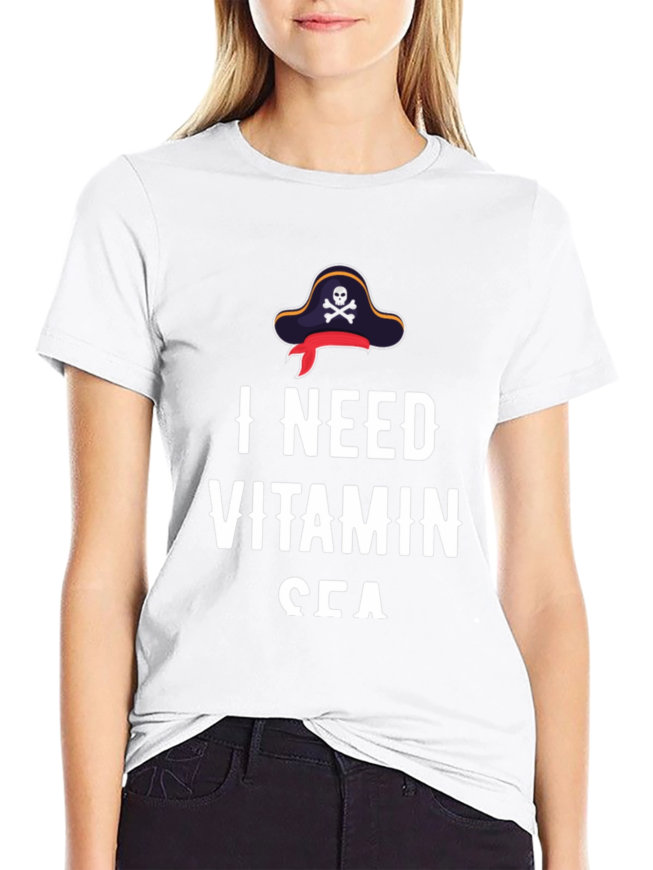 I Need Vitamin Sea T-Shirt - Pirate Hat Design