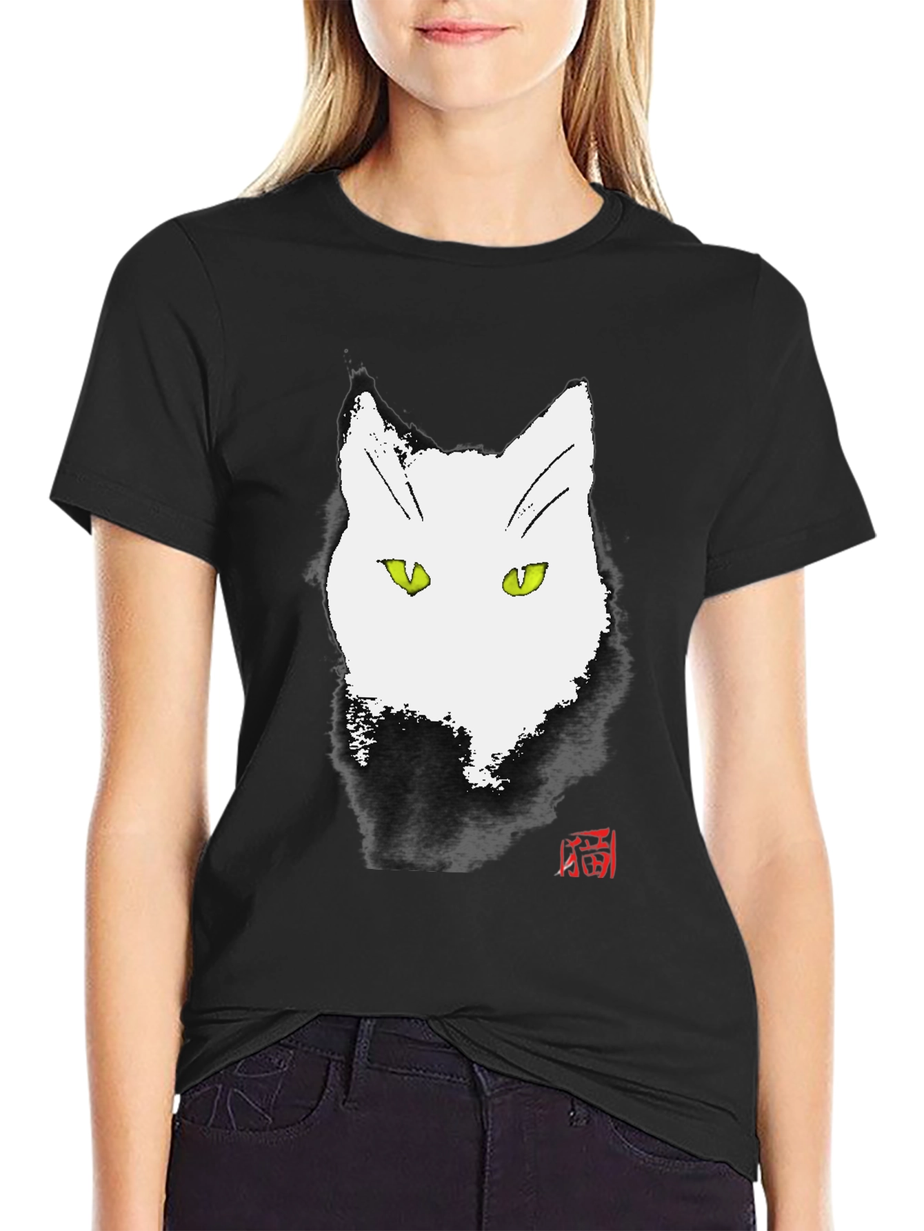 Ink Cat Graphic Tee - Unique Artistic Design