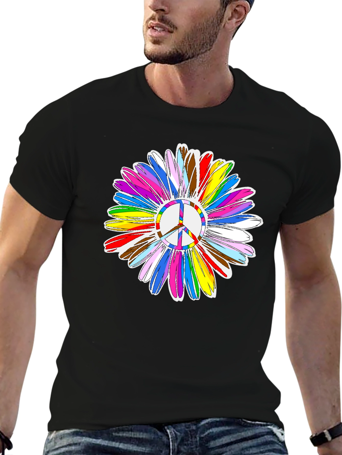 Peace Sign Flower Graphic Tee