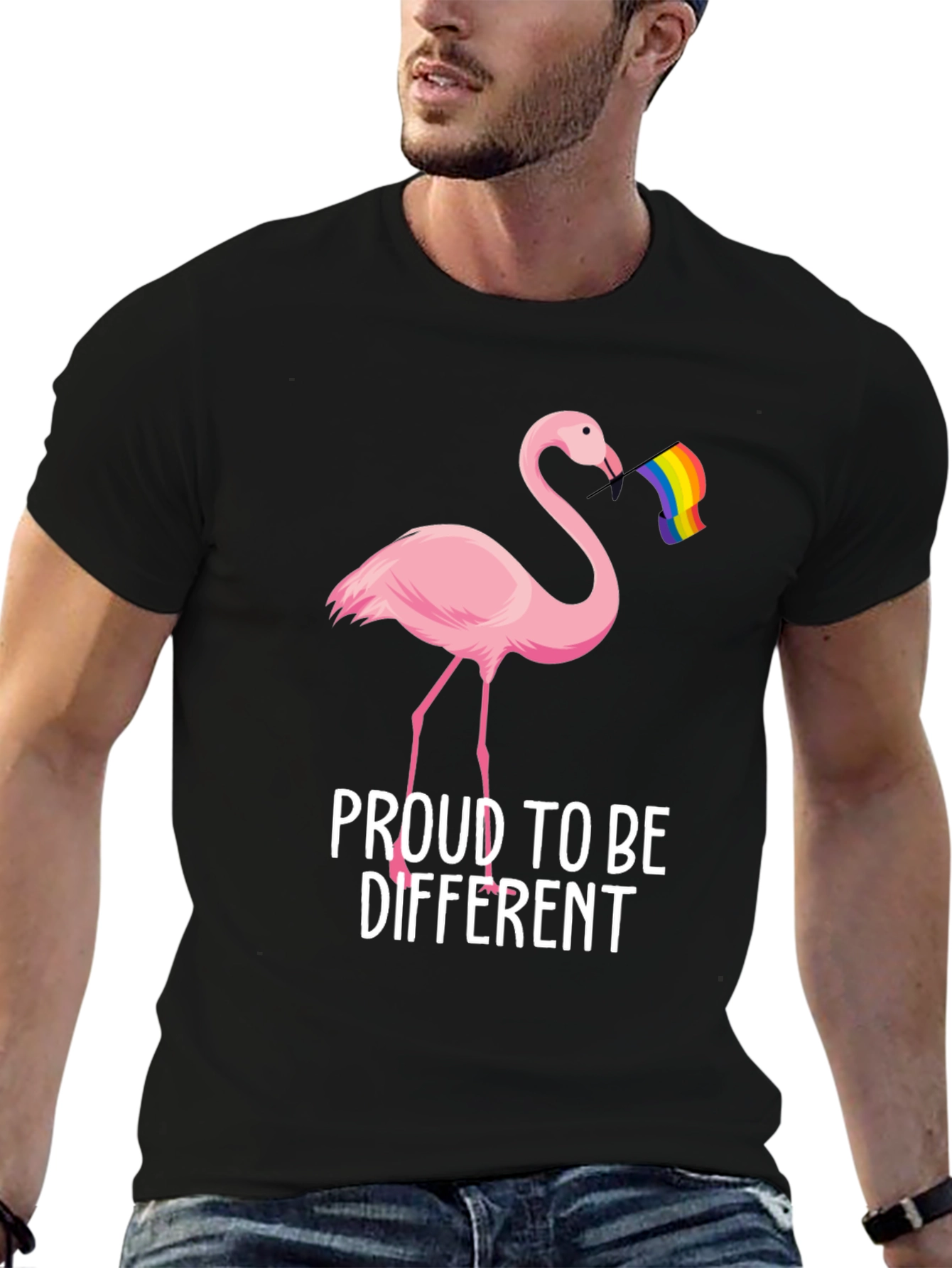 Proud to Be Different Flamingo LGBTQ T-Shirt
