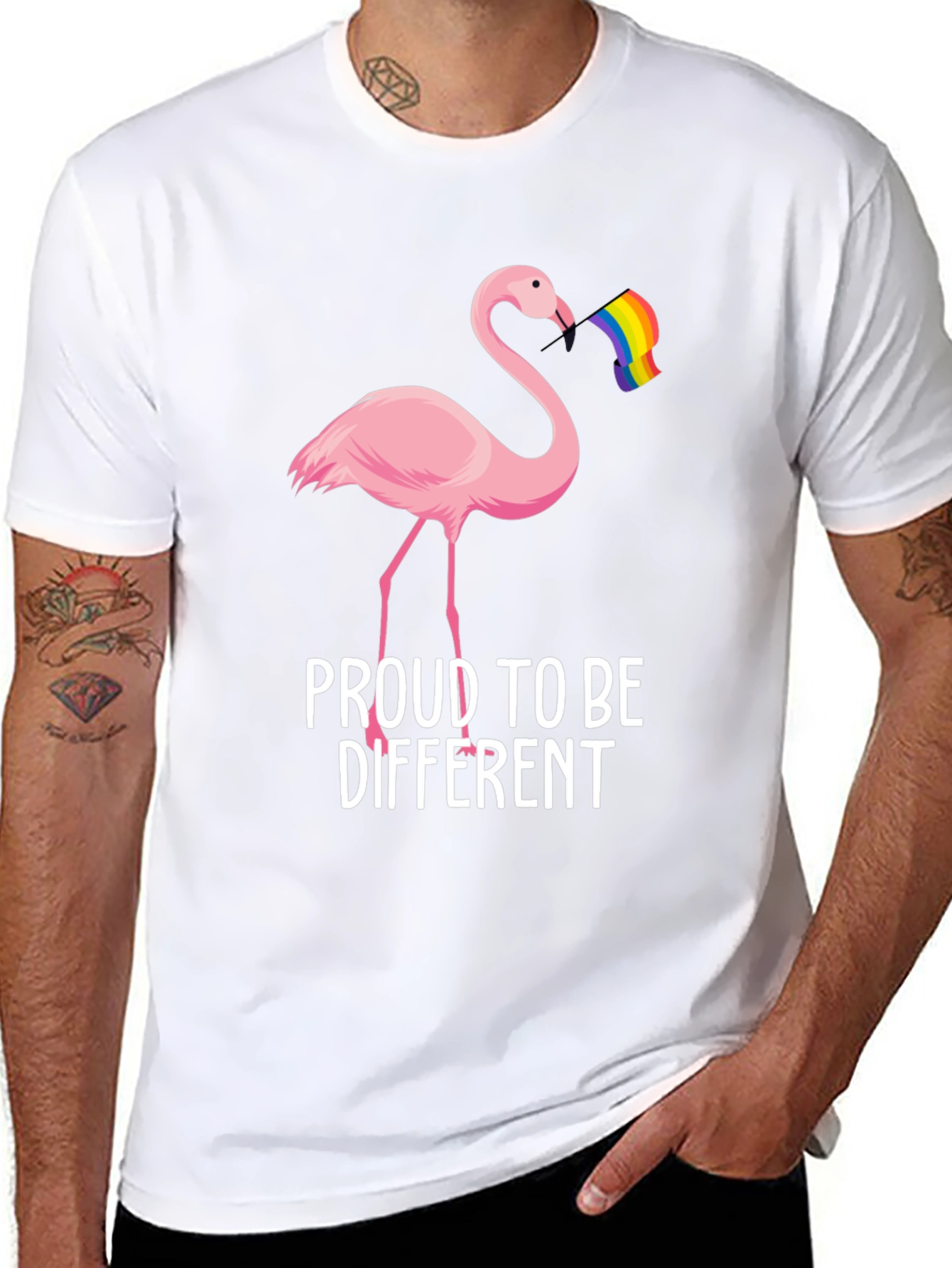 Proud to Be Different Flamingo LGBTQ T-Shirt