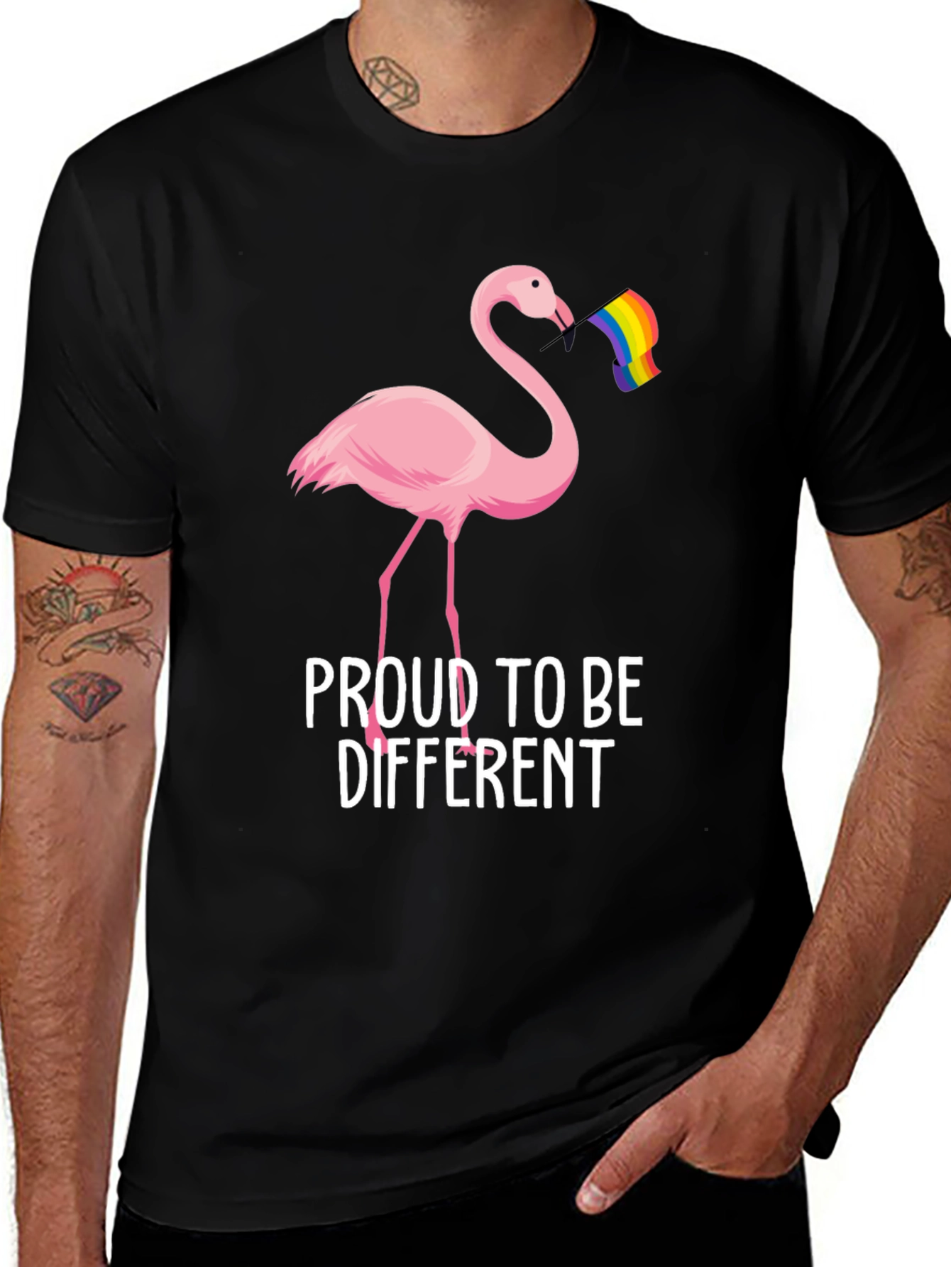 Proud to Be Different Flamingo LGBTQ T-Shirt