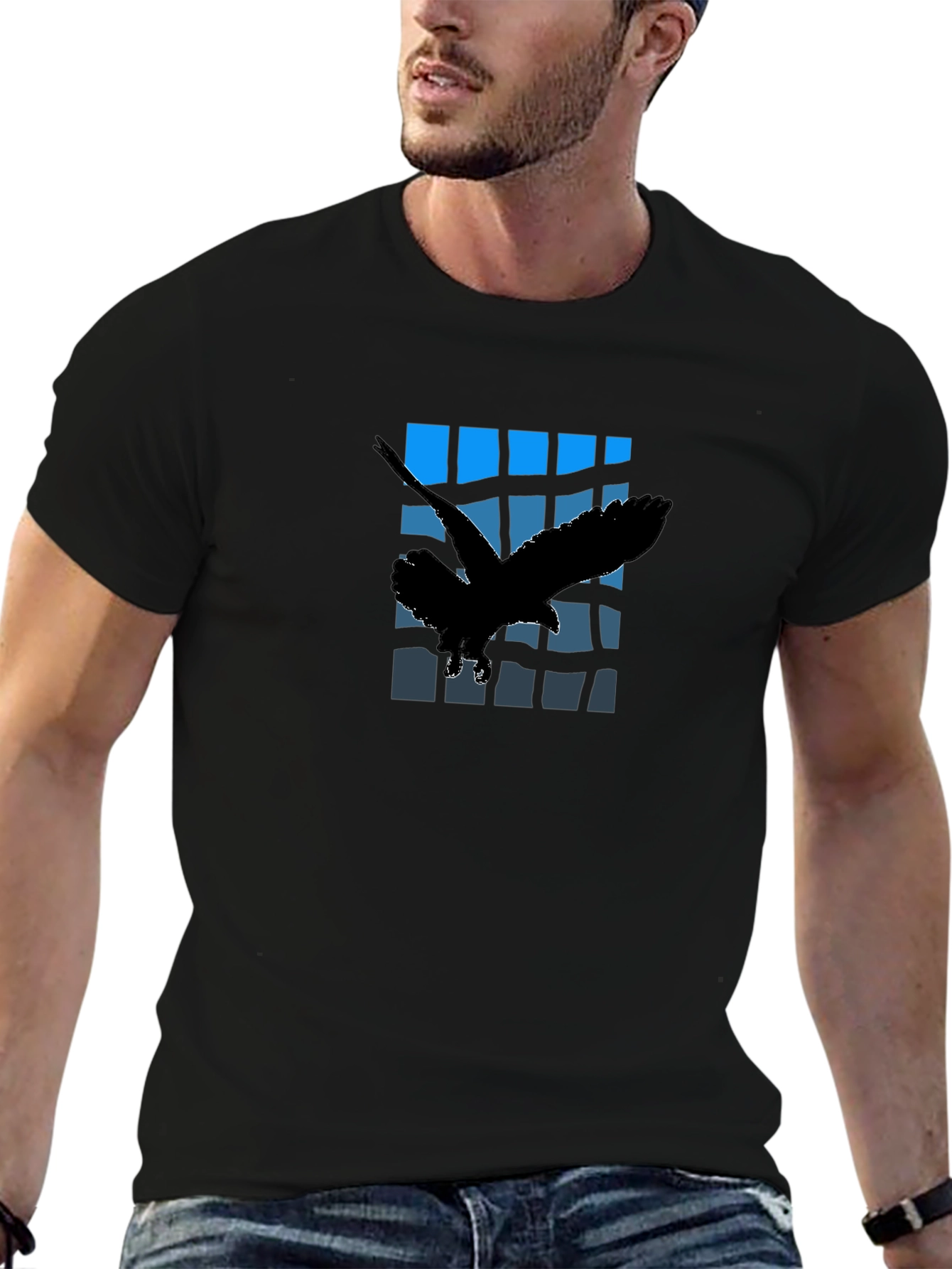 Eagle Silhouette Graphic Black T-Shirt