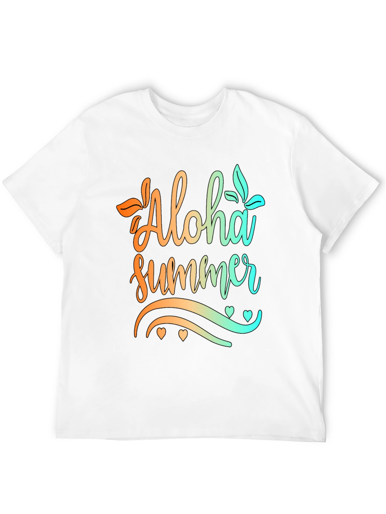 Aloha Summer Graphic Print Black T-Shirt