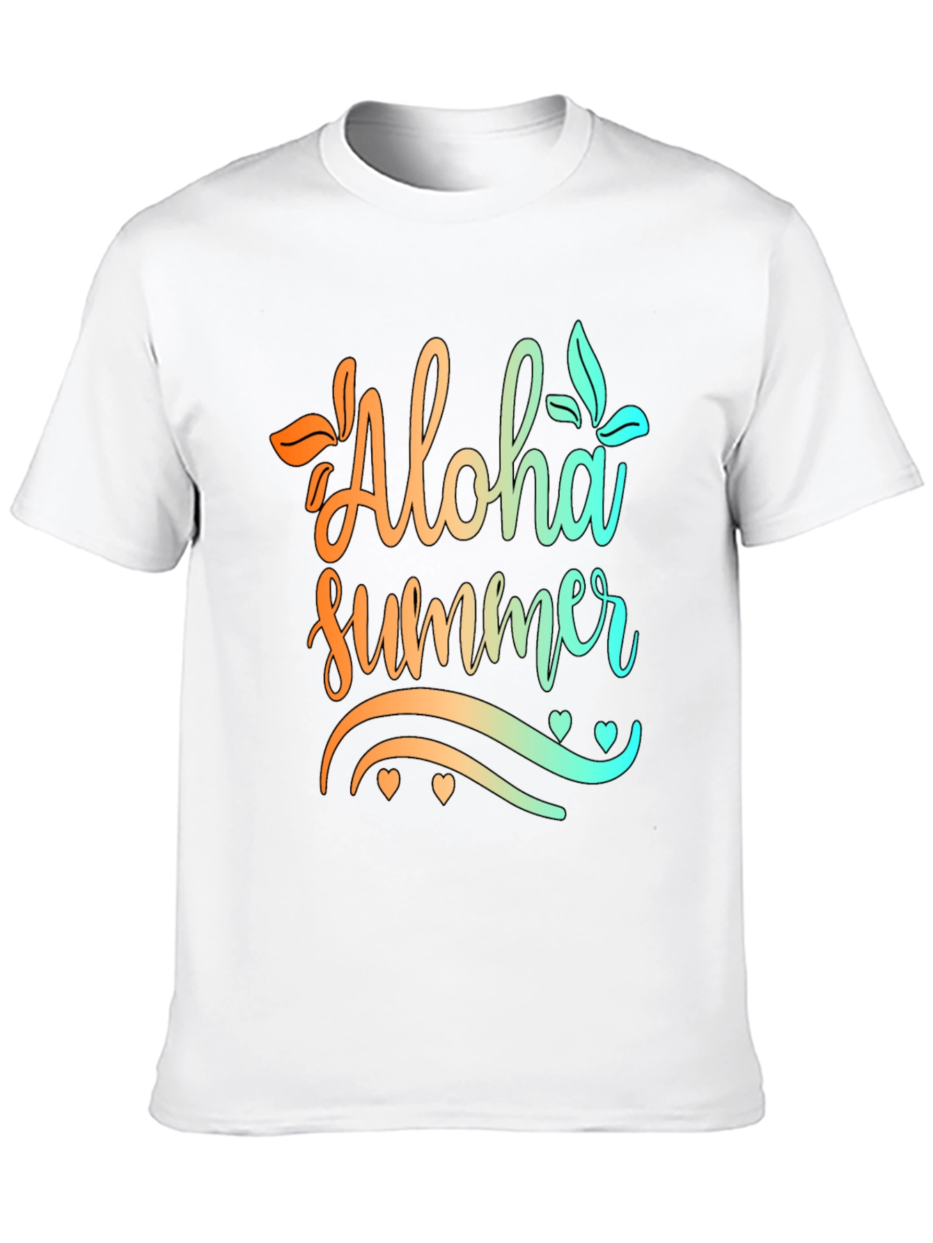 Aloha Summer Graphic Print Black T-Shirt