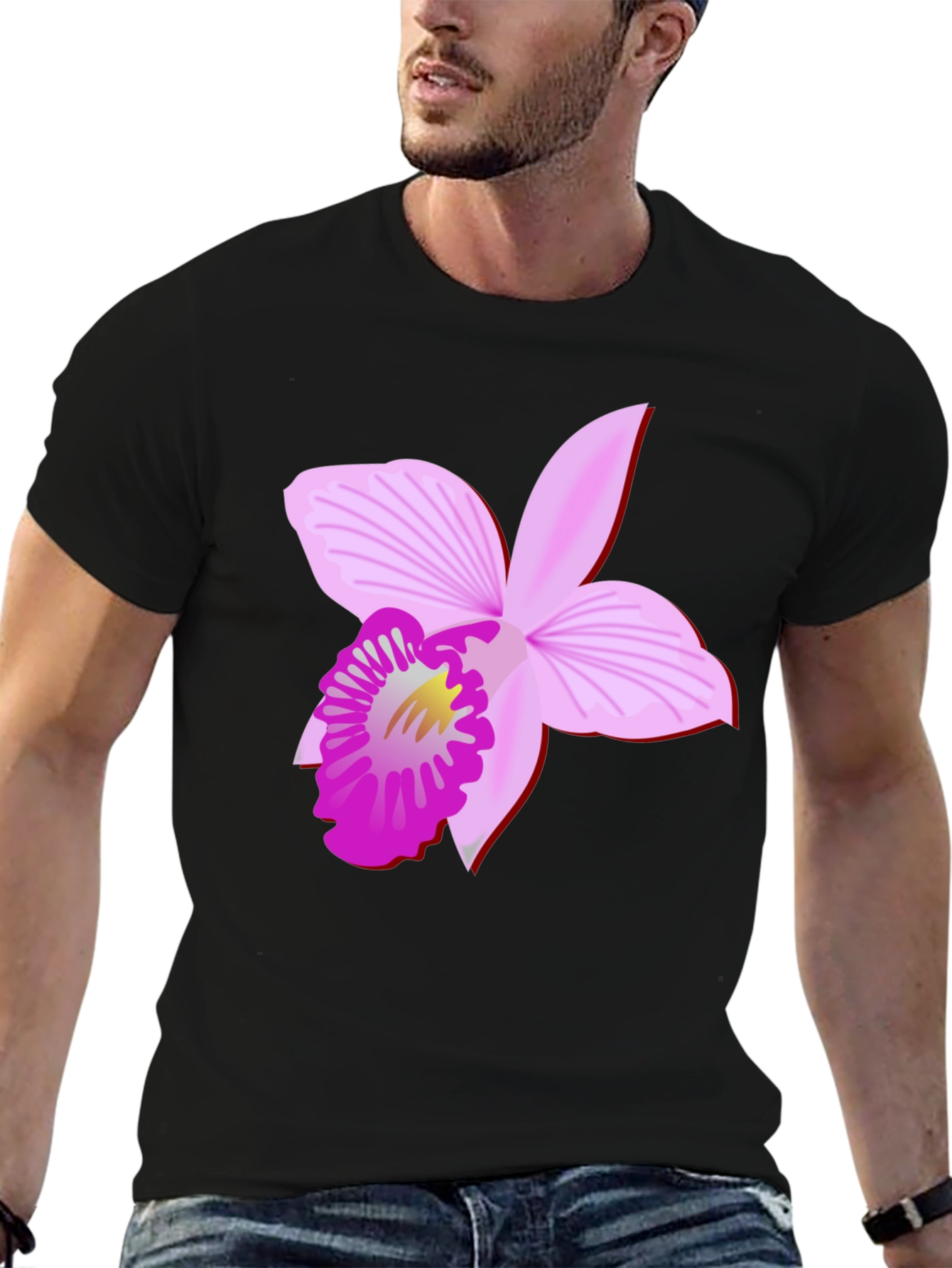 Orchid Graphic Black Tee