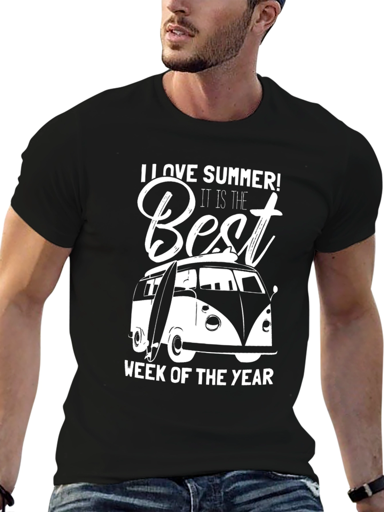 I Love Summer Beach Van Graphic T-Shirt