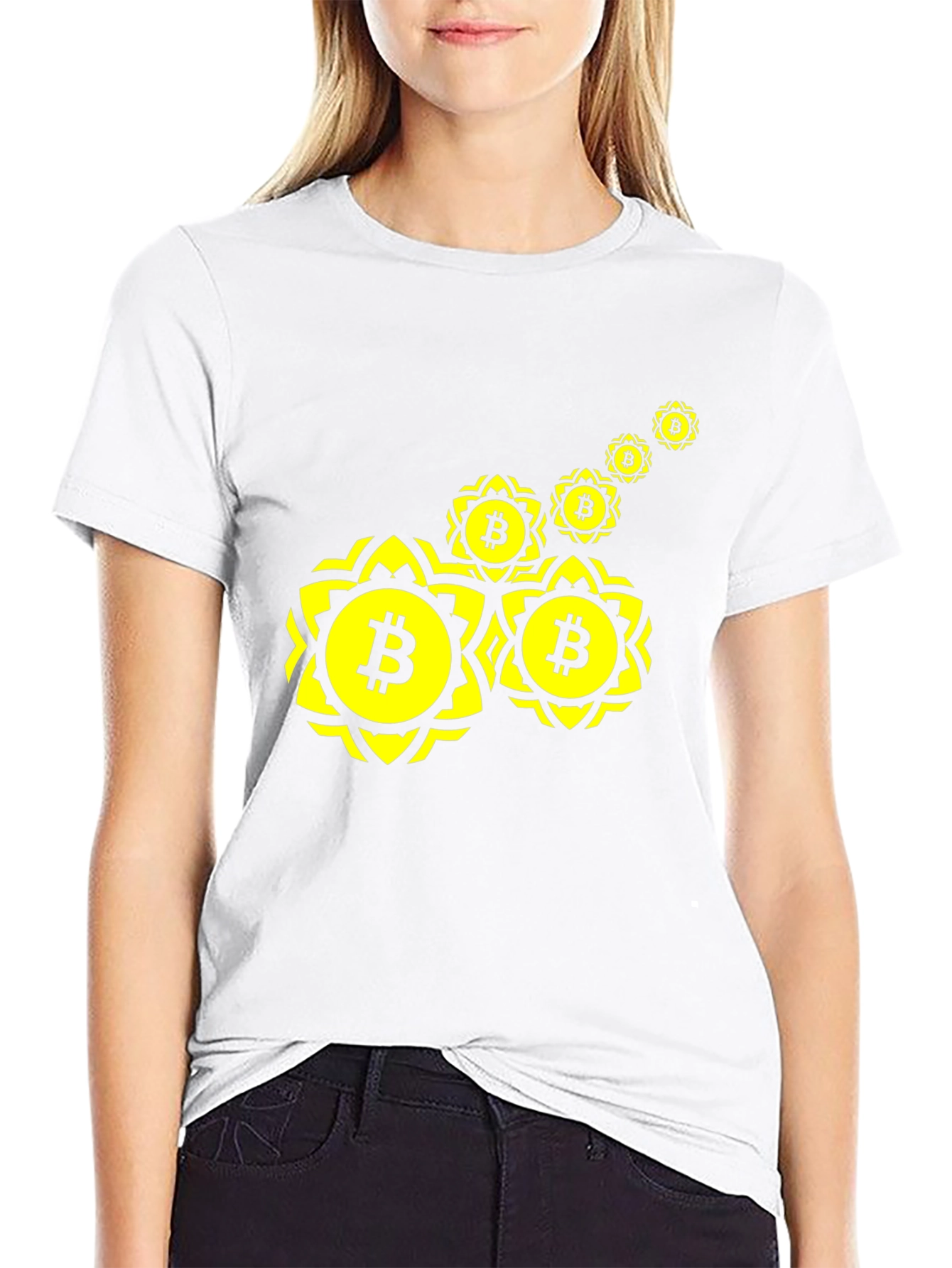Bitcoin Floral T-Shirt - Crypto Style