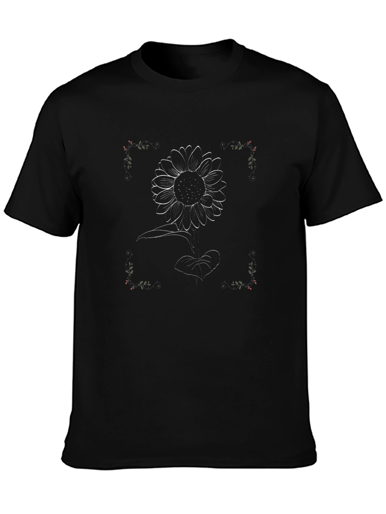 Sunflower Graphic T-Shirt - Black Cotton Tee