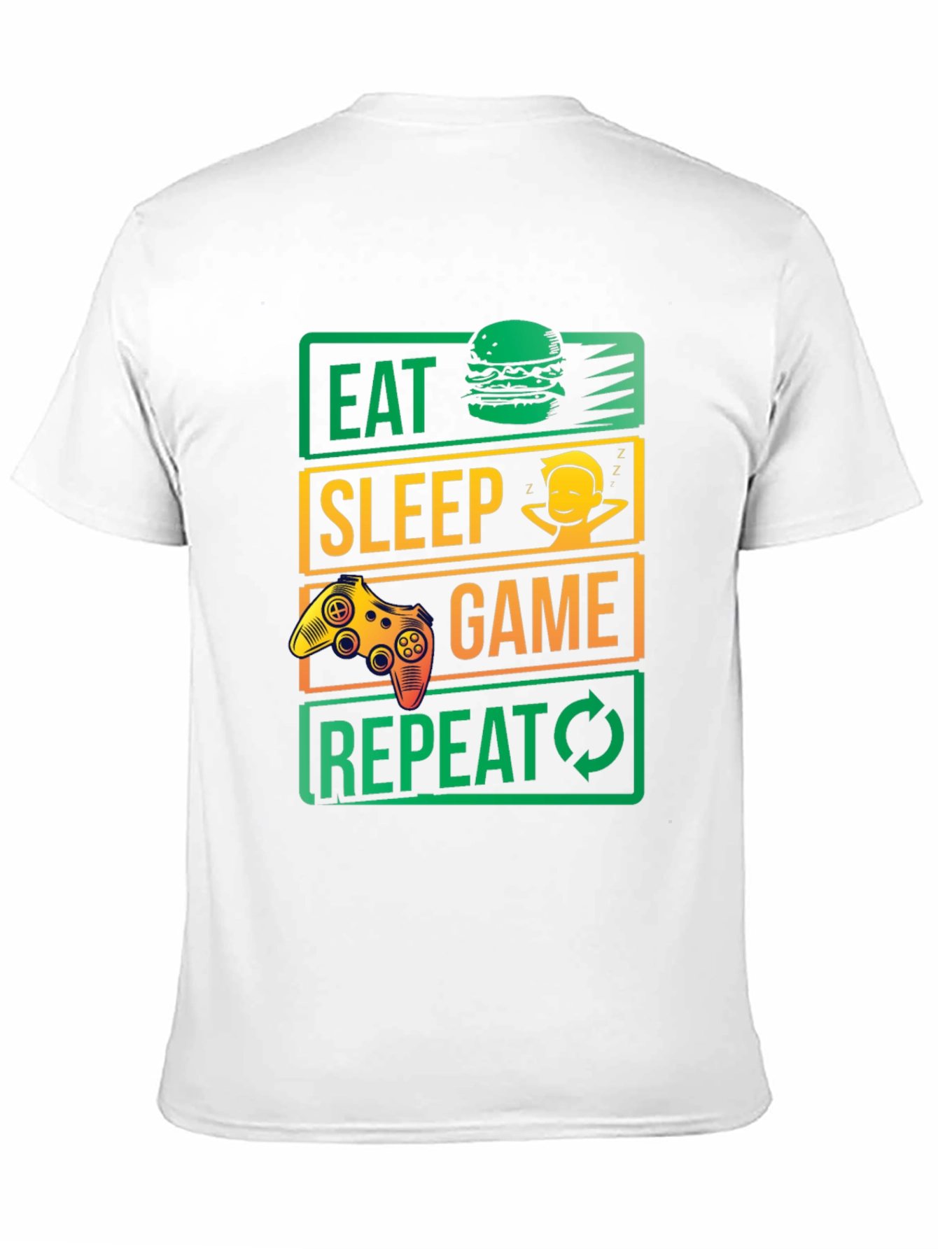 Eat Sleep Game Repeat Black Graphic Tee