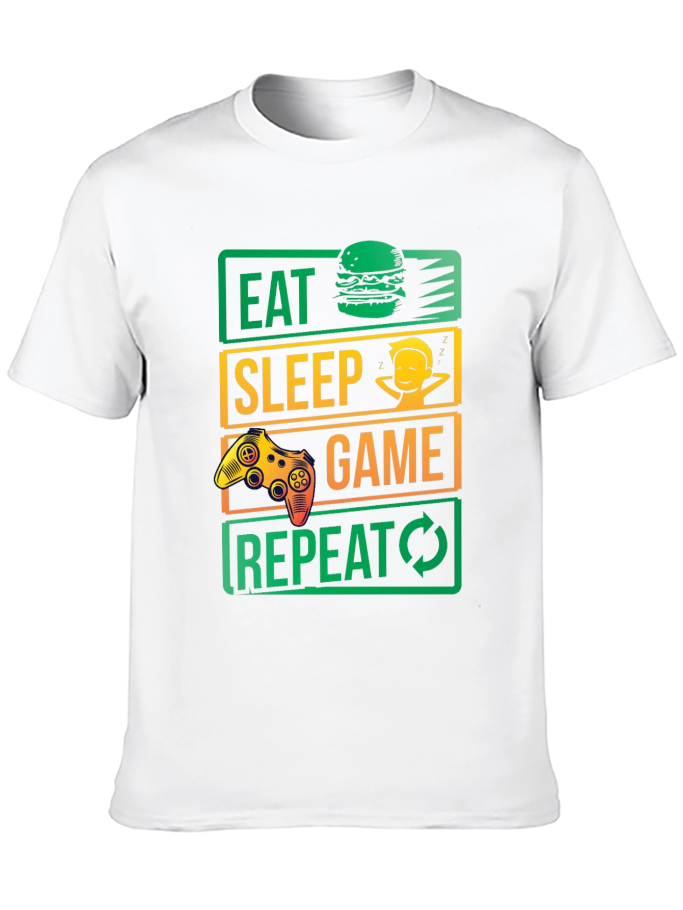 Eat Sleep Game Repeat Black Graphic Tee
