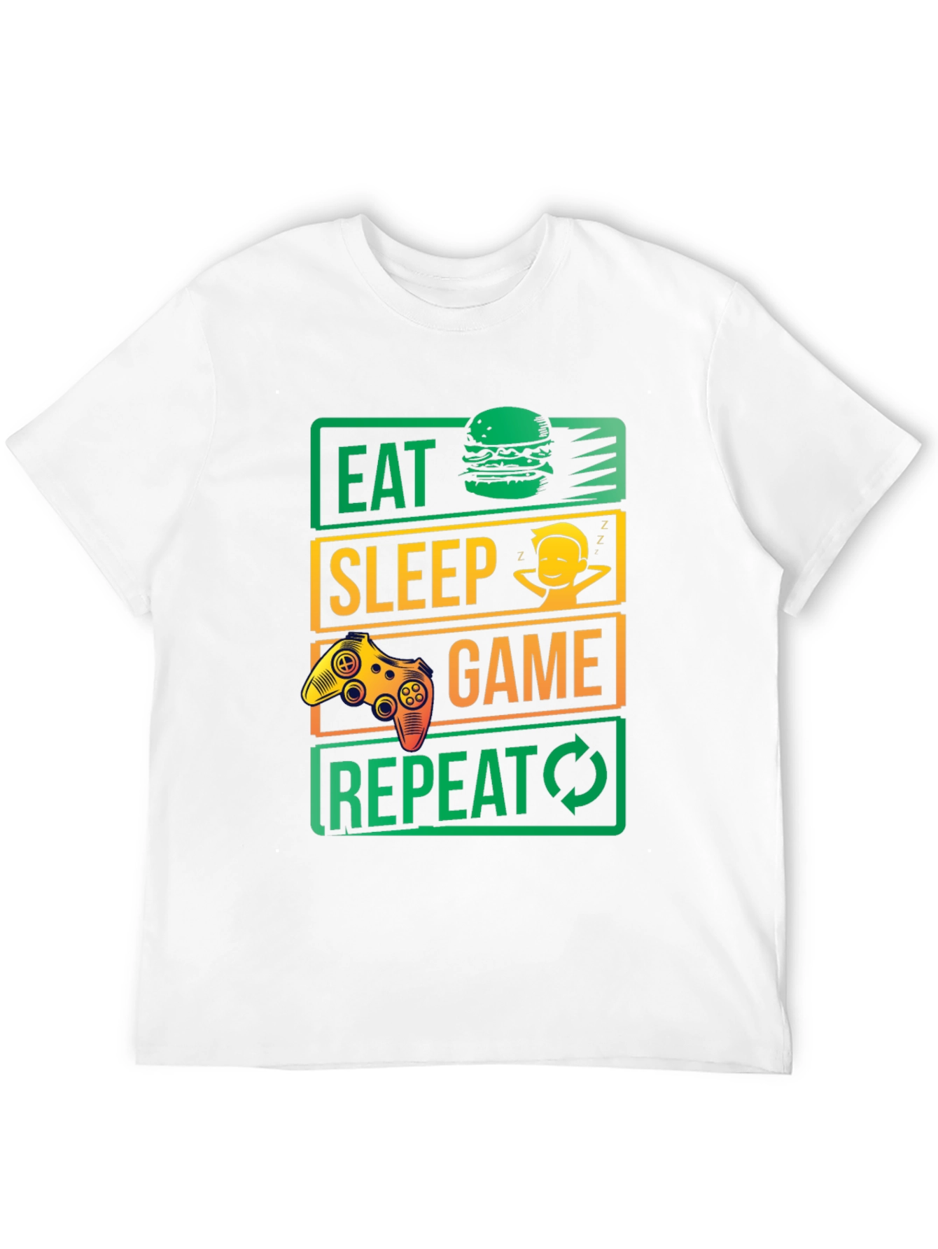 Eat Sleep Game Repeat Black Graphic Tee