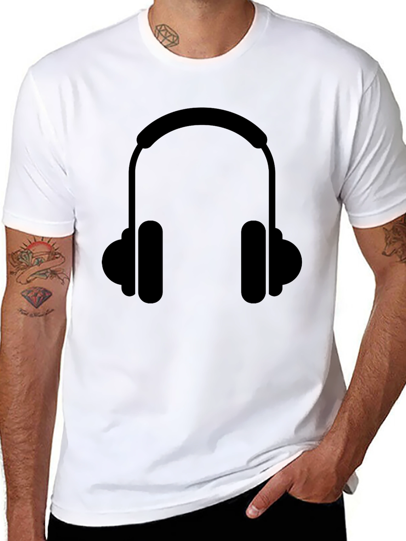 Headphone Graphic Tee - Black T-Shirt