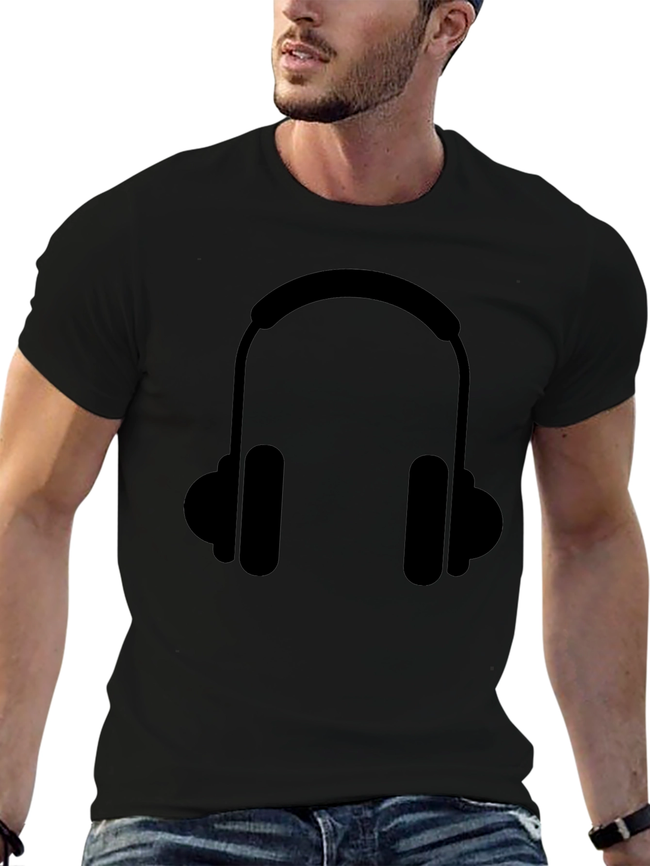 Headphone Graphic Tee - Black T-Shirt