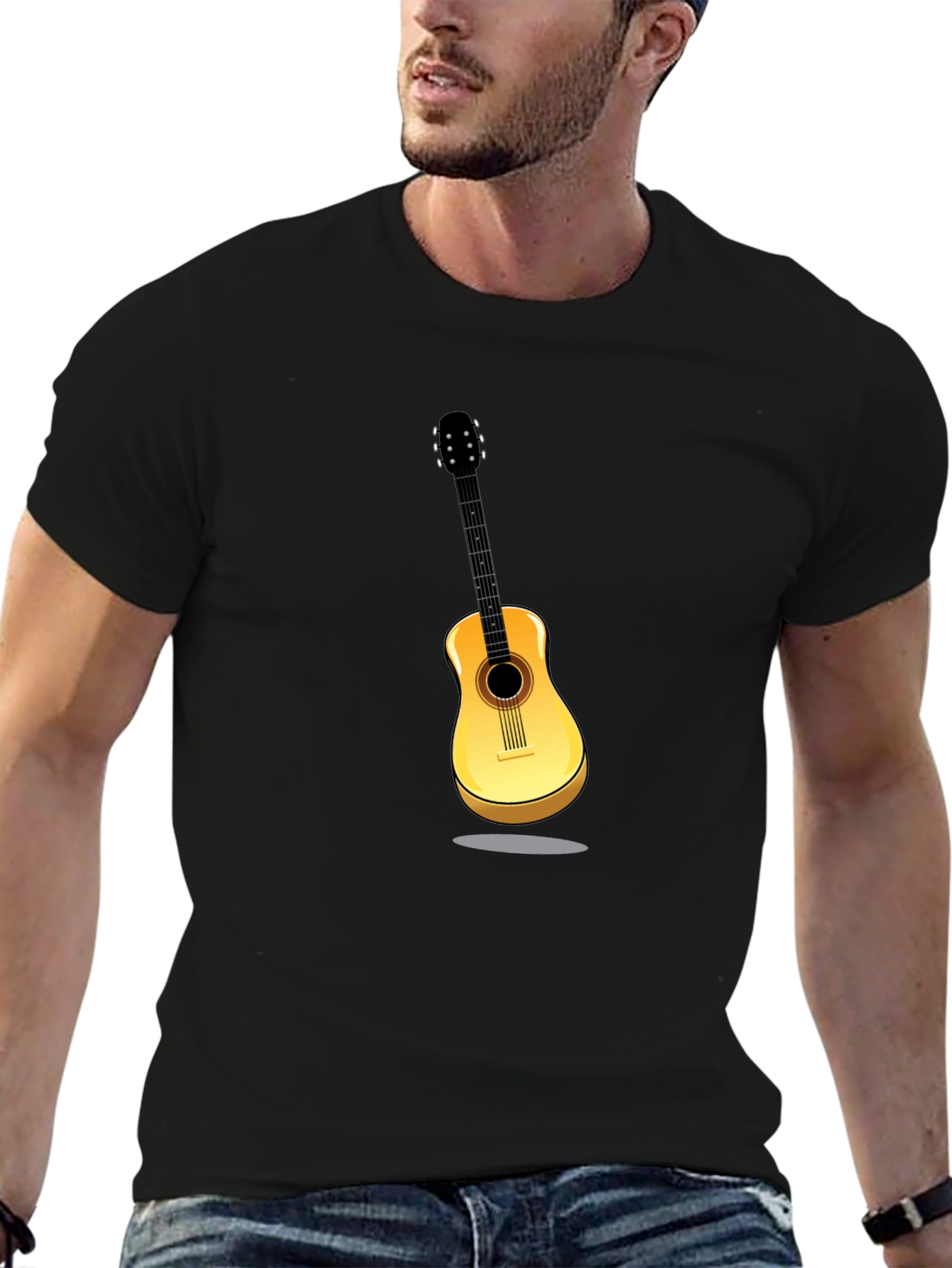 Guitar Graphic Black T-Shirt