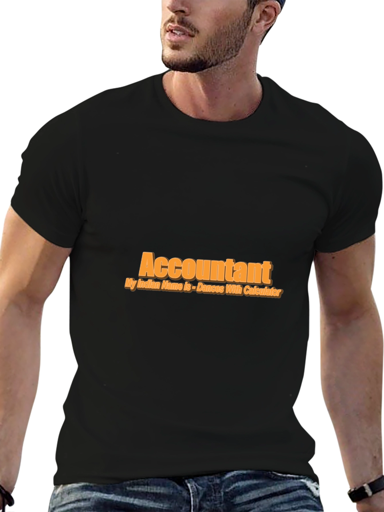 Accountant Dance with Calculator Black T-Shirt