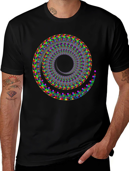 Abstract Spiral Graphic T-Shirt - Modern Art Design